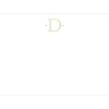 Caspari Antique Plain Letter D Foil Correspondence Cards - 12 Cards and Envelopes