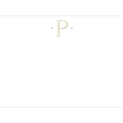 Caspari Antique Plain Letter P Foil Correspondence Cards - 12 Cards and Envelopes
