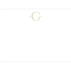 Caspari Antique Plain Letter G Foil Correspondence Cards - 12 Cards and Envelopes