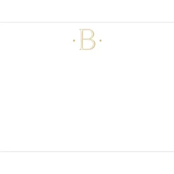 Caspari Antique Plain Letter B Foil Correspondence Cards - 12 Cards and Envelopes