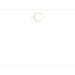 Caspari Antique Plain Letter C Foil Correspondence Cards - 12 Cards and Envelopes