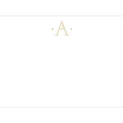 Caspari Antique Plain Letter A Foil Correspondence Cards - 12 Cards and Envelopes