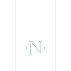 Caspari Antique Robin's Egg Single Initial Guest Towel Napkins - 24 Per Box