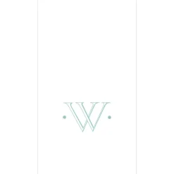 Caspari Antique Robin's Egg Single Initial Guest Towel Napkins - 24 Per Box