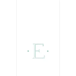 Caspari Antique Robin's Egg Single Initial Guest Towel Napkins - 24 Per Box
