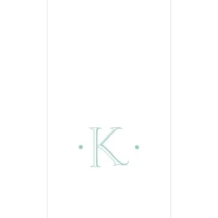Caspari Antique Robin's Egg Single Initial Guest Towel Napkins - 24 Per Box