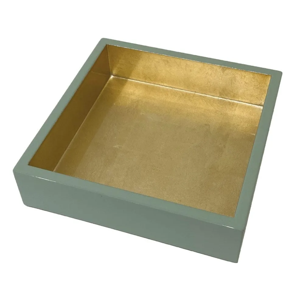 Celadon With Gold Lacquer Luncheon Napkin Holders