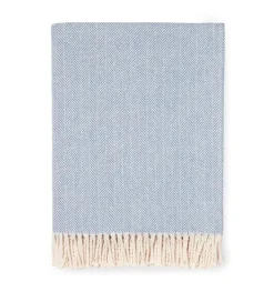 Celine Herringbone Throw in Cadet