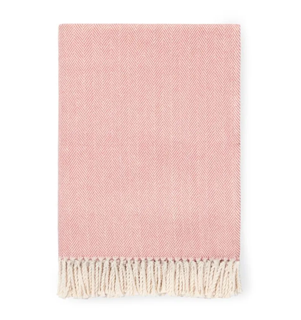 Celine Herringbone Throw in Salmon