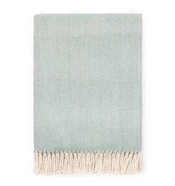 Celine Herringbone Throw in Slate Blue
