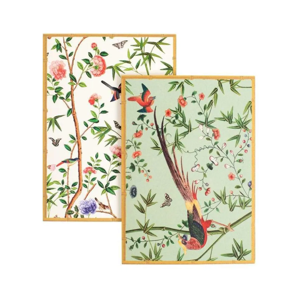 Chinese Wallpaper Boxed Note Cards in Blue - 8 Note Cards & 8 Envelopes