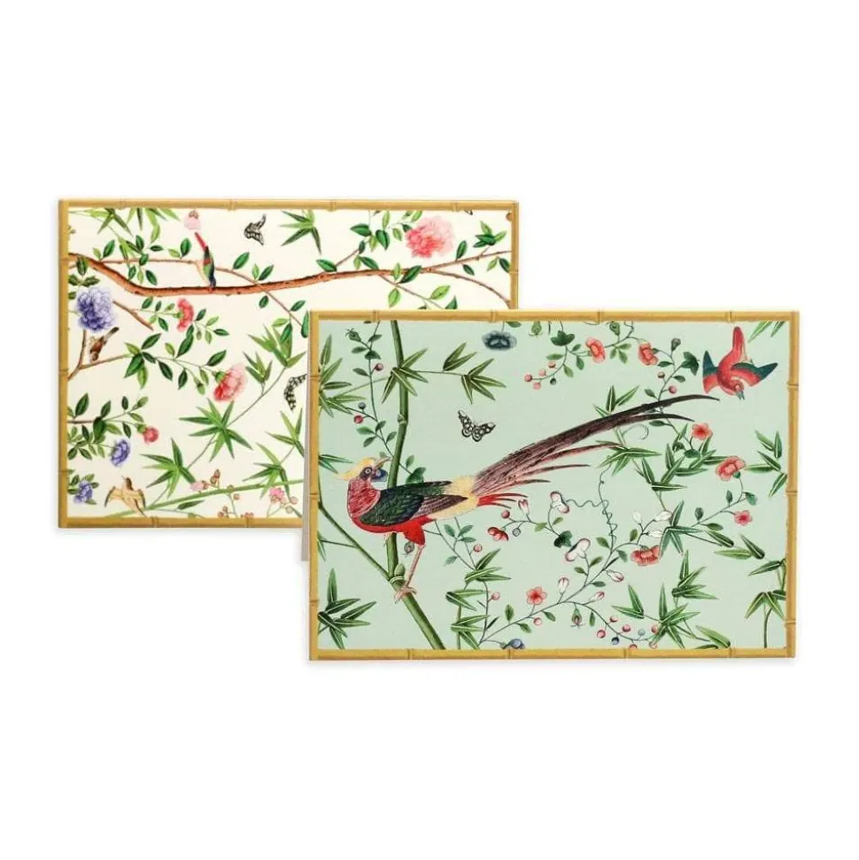 Chinese Wallpaper Boxed Note Cards in Blue - 8 Note Cards & 8 Envelopes