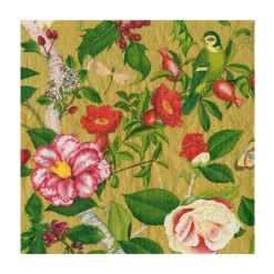 Christmas Chinoiserie Gold Luncheon Napkins - includes 20 Luncheon Napkins