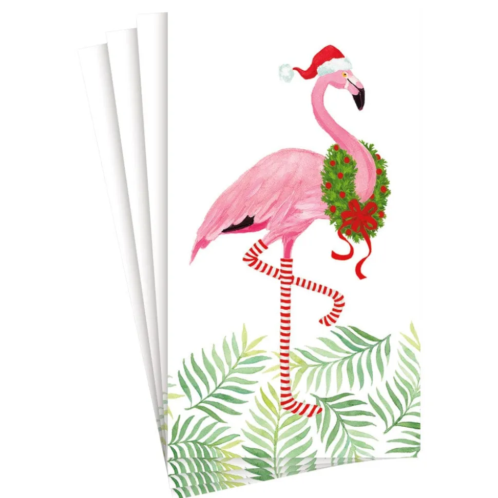 Christmas Flamingos Paper Guest Towel Napkins - 15 Per Package