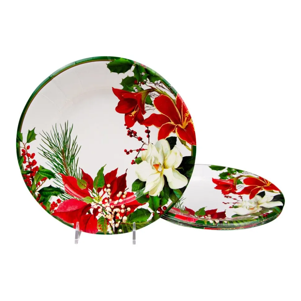 Christmas Garden Salad & Dessert Plates - 8 Per Package