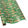 Christmas Leopards Gift Wrapping Paper in Dark Green - 30" x 8' Roll