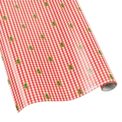 Christmas Tree Gingham Gift Wrapping Paper - Bundle of 2 30" x 8' Roll