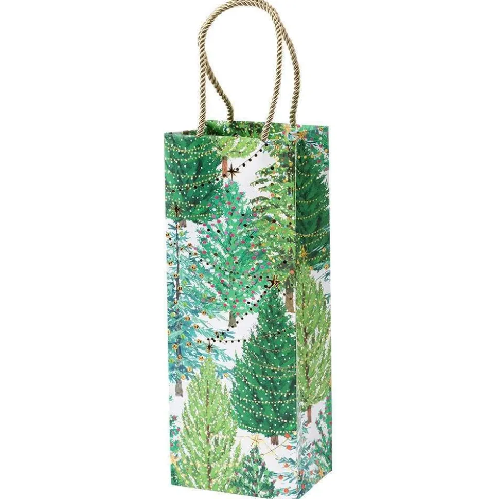 Christmas Trees with Lights Wine & Bottle Gift Bag - 6 Each