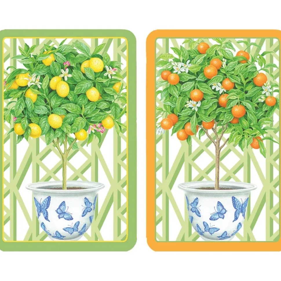Citrus Topiaries Large Type Playing Cards - 2 Decks Included