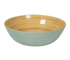Classic Lacquered Bamboo Bowl in Ice Blue - 1 Each