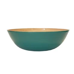 Classic Lacquered Bamboo Bowl in Light Blue - 1 Each