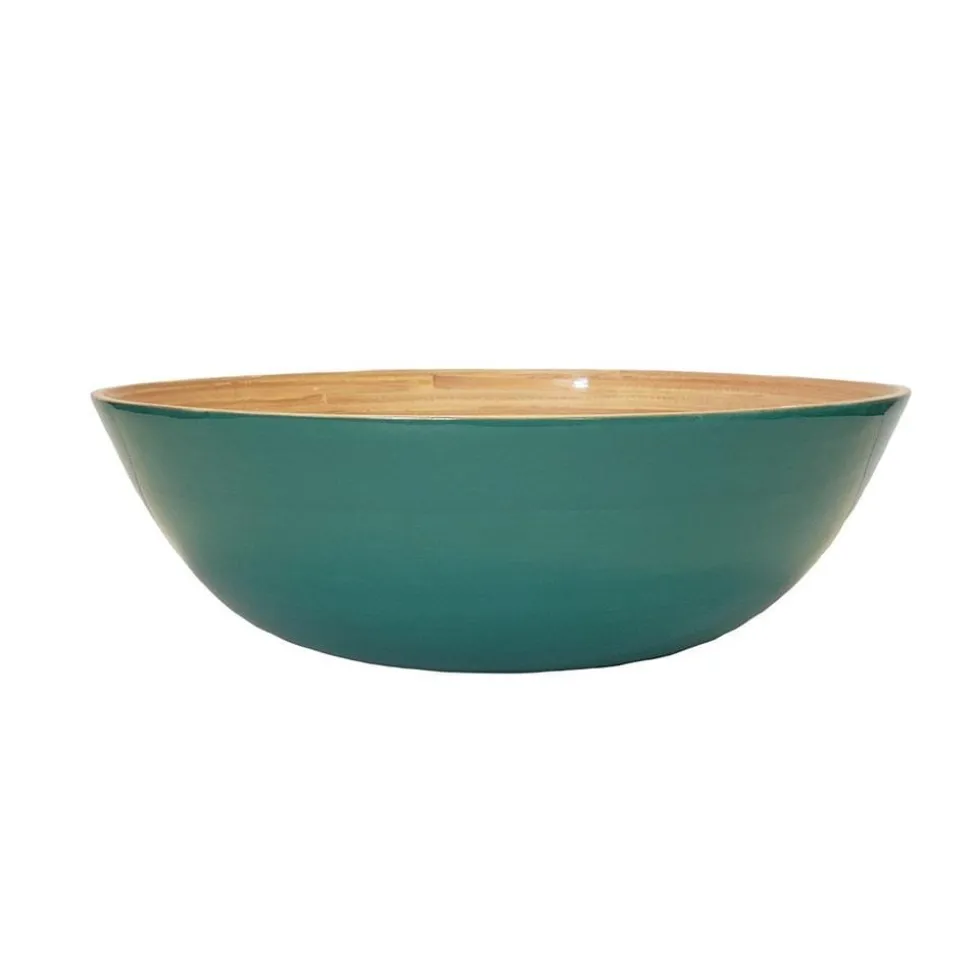 Classic Lacquered Bamboo Bowl in Light Blue - 1 Each
