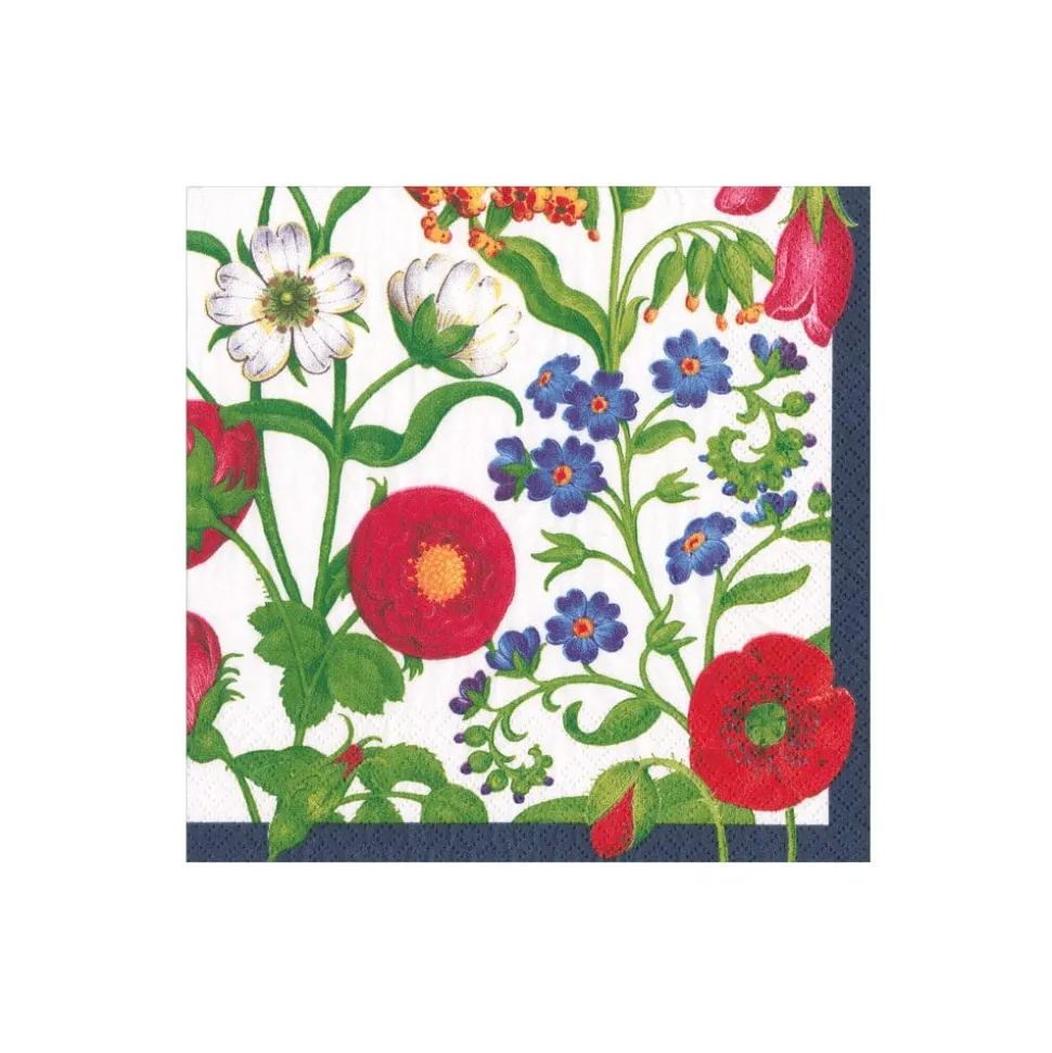 Cloisters Garden Paper Cocktail Napkins in White - 20 per Package