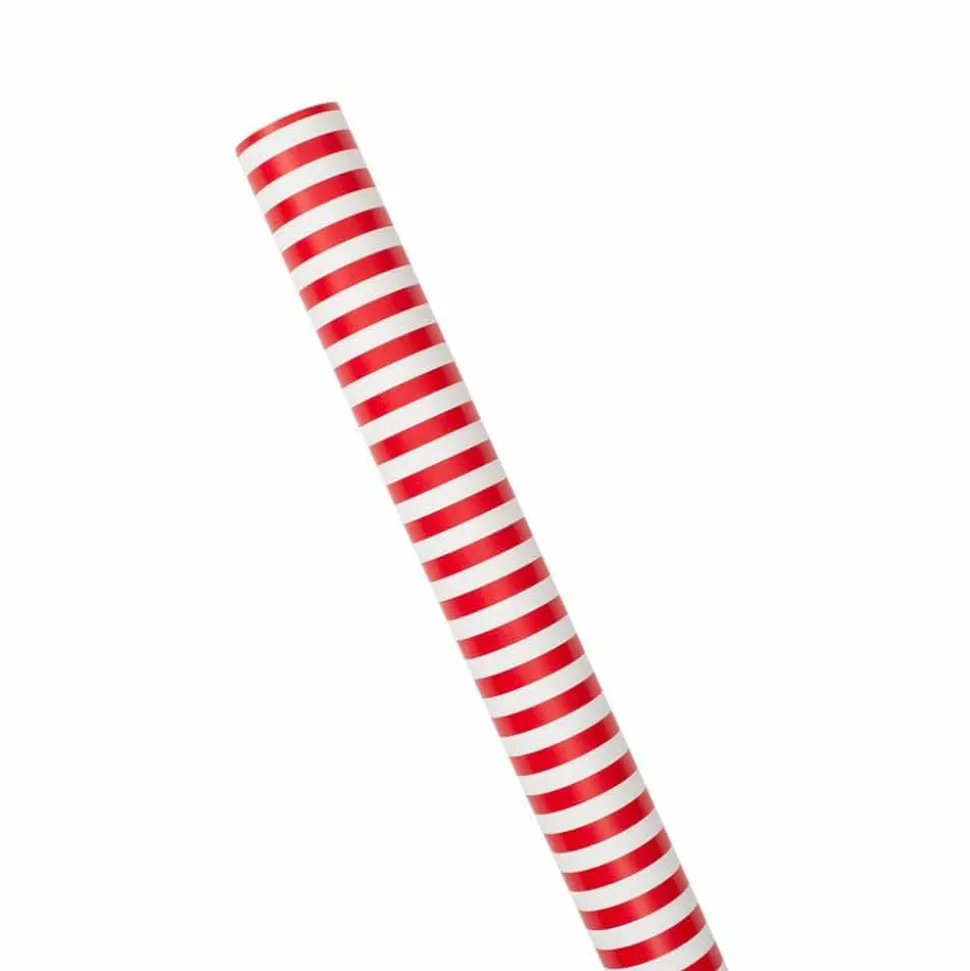 Club Stripe Reversible Gift Wrapping Paper in Red & Green - 30" x 8' Roll