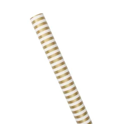 Club Stripe Reversible Gift Wrapping Paper in Gold & Silver - 30