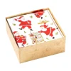 Cocktails with Santas Boxed Paper Cocktail Napkins - 40 Per Box