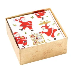 Cocktails with Santas Boxed Paper Cocktail Napkins - 40 Per Box