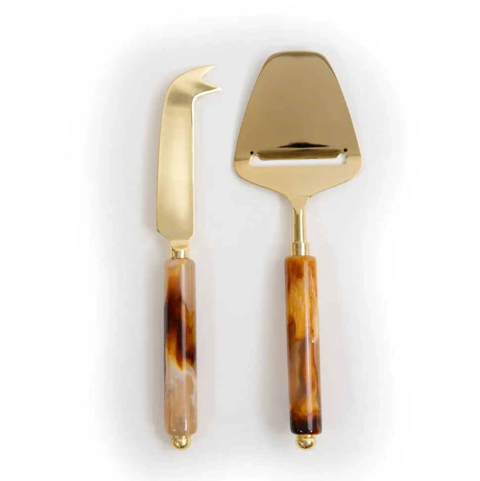 Coffee Resin Cheese Knife & Slicer - Set of 2
