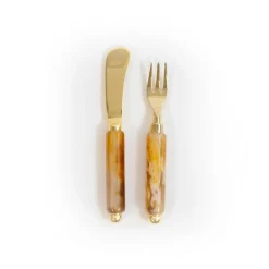 Coffee Resin Spreader & Hors d'oeuvre Fork - Set of 2