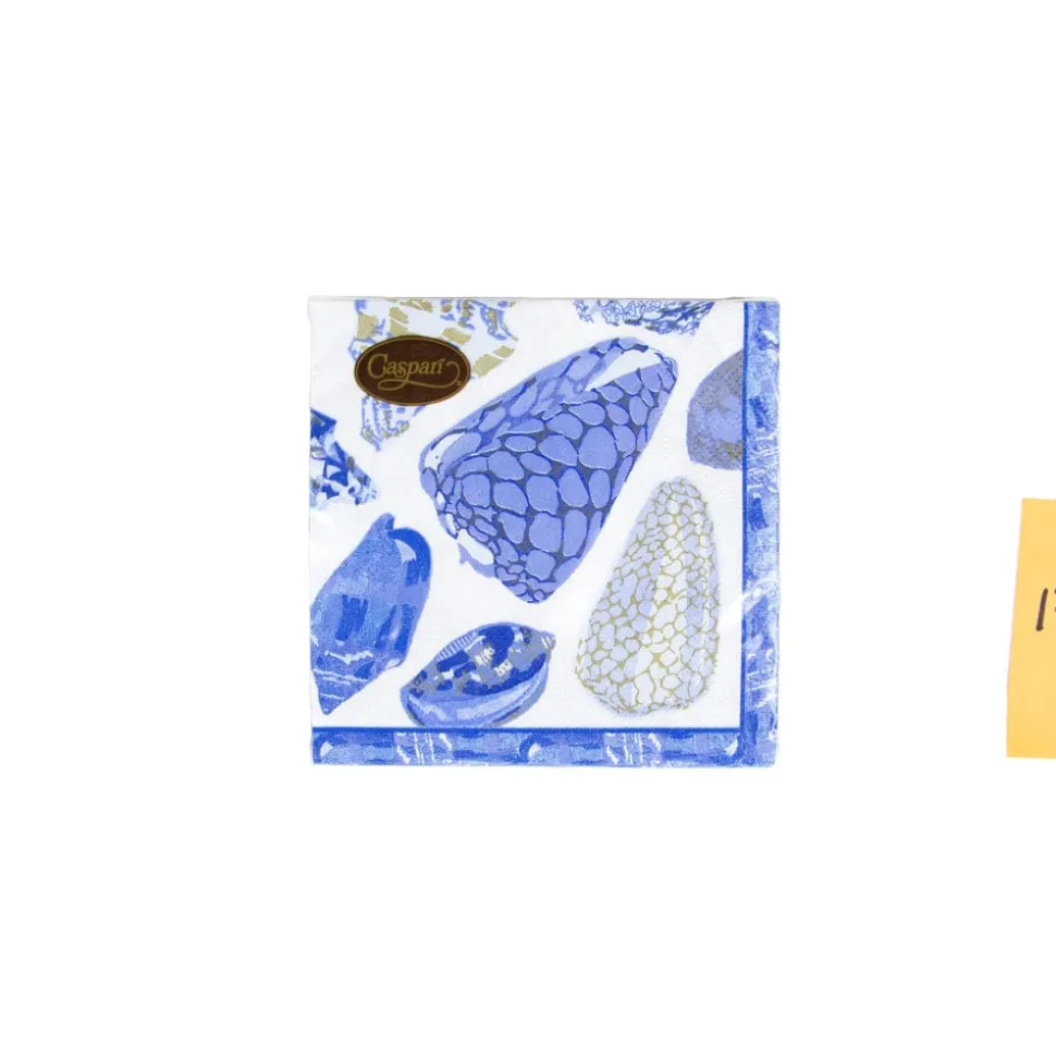 Coquillage Blue Cocktail Napkins - 20 Per Package