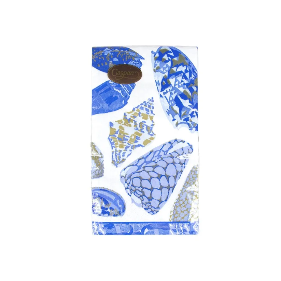 Coquillage Blue Guest Towel Napkins - 15 Per Package