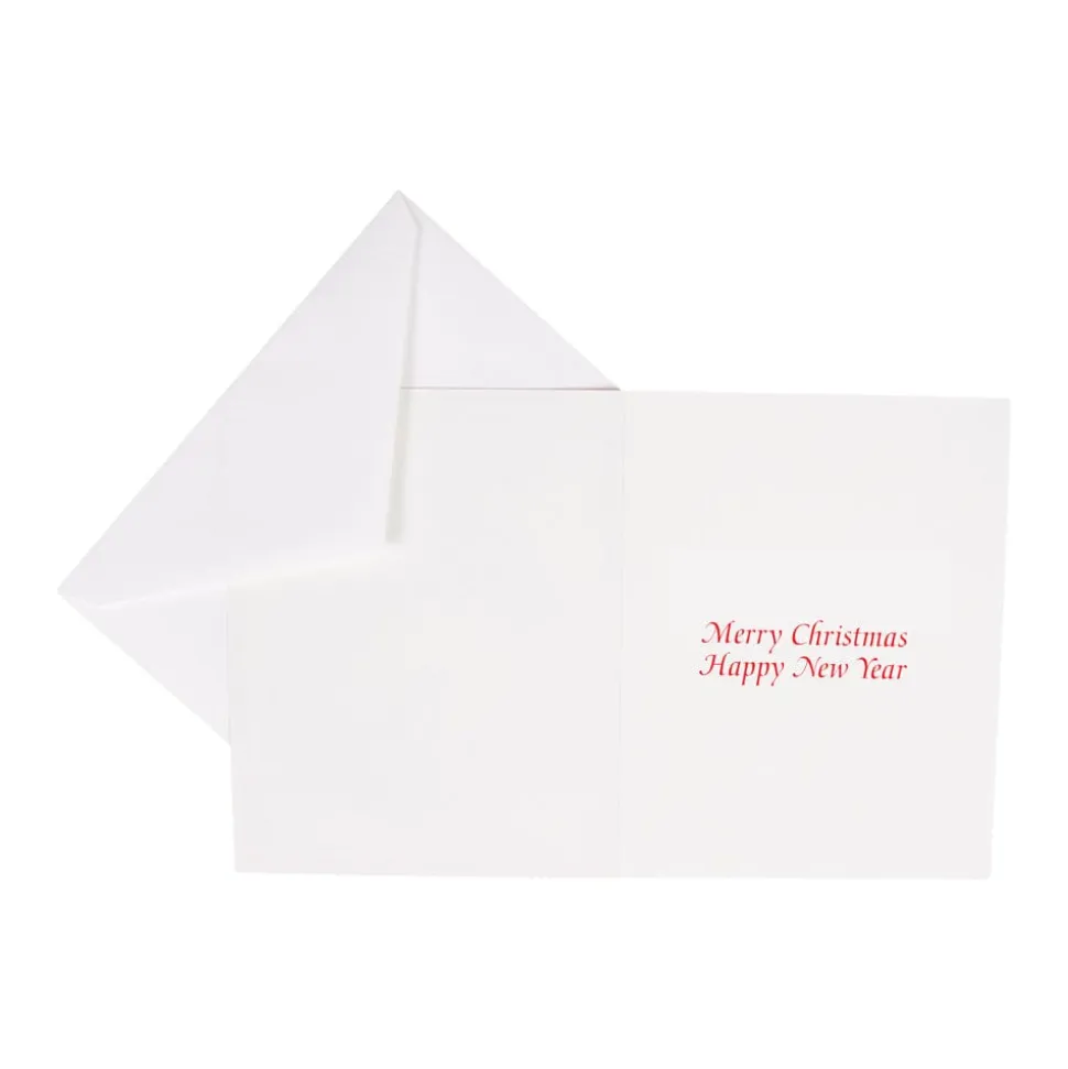 Coral And Shell Wreath Foil Classic Embossed Boxed Christmas Cards - includes 10 cards & envelopes