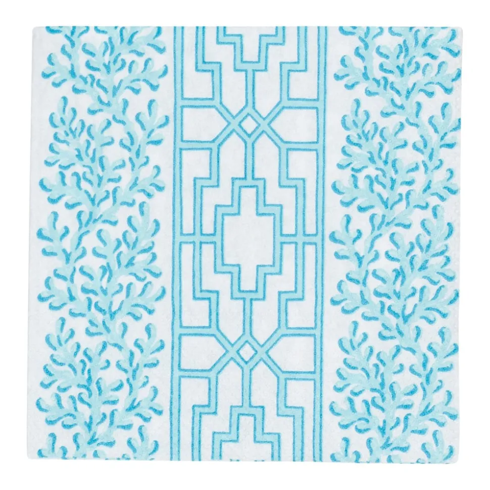 Coral And Trellis Robin's Egg Cocktail Napkins - 20 Per Package