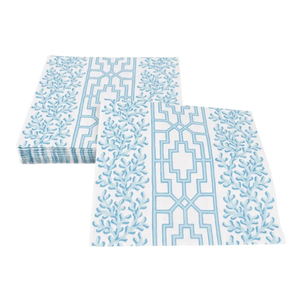 Coral And Trellis Robin's Egg Luncheon Napkins - 20 Per Package