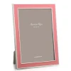 Coral Enamel 5" x 7" Picture Frame with Silver Trim - 1 Each