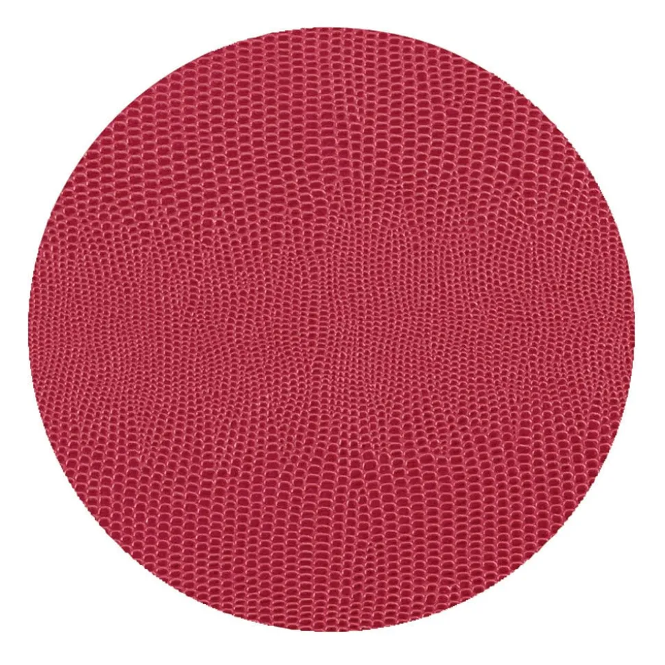 Cranberry Lizard Coaster Round 8-In Felt