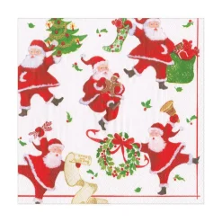 Dancing Santas Paper Luncheon Napkins - 20 Per Package