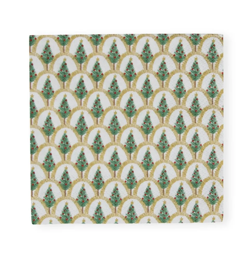 Deco Christmas Gold Cocktail Napkins - 20 Per Package