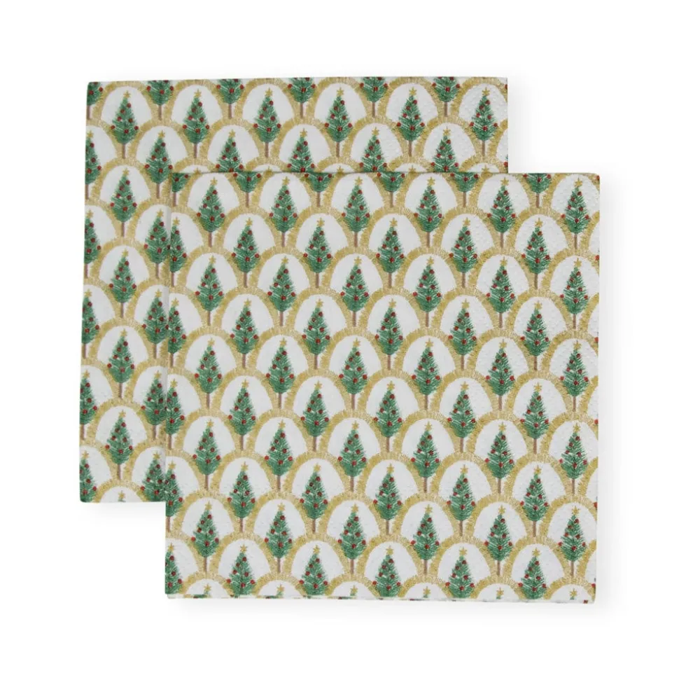 Deco Christmas Gold Cocktail Napkins - 20 Per Package