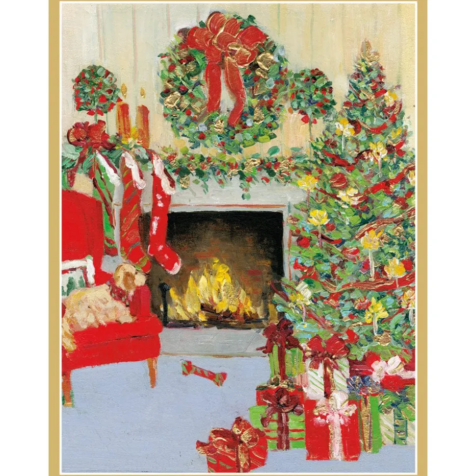 Decorated Living Room Classic Boxed Christmas Cards - includes 15 cards & envelopes