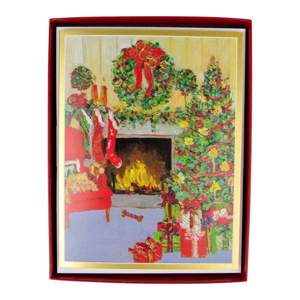 Decorated Living Room Classic Boxed Christmas Cards - includes 15 cards & envelopes
