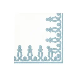 Dessin Passementerie Stone Blue Paper Boxed Cocktail Napkins - 30 Per Package