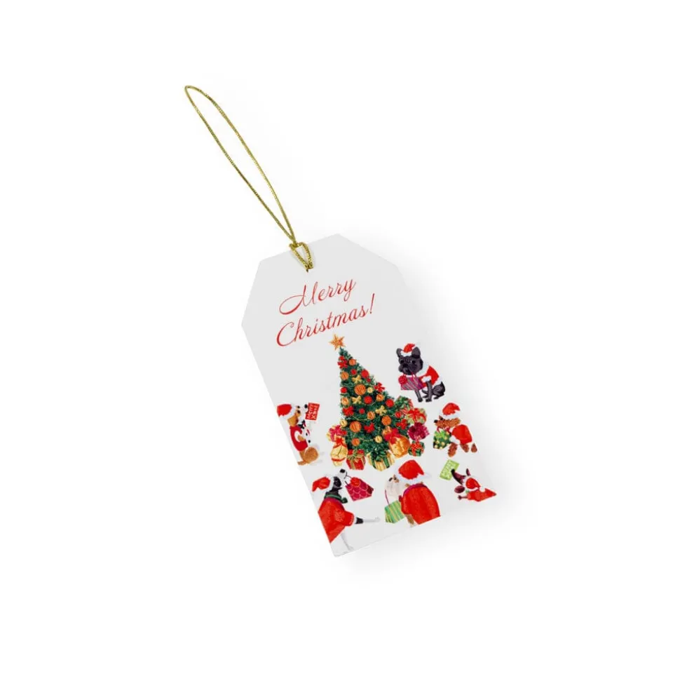 Dogs Around Christmas Tree Gift Tags - 4 Per Package