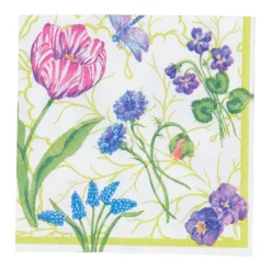 Floral Majolica Cocktail Napkins - 20 Per Package