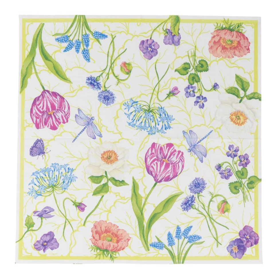 Floral Majolica Luncheon Napkins - 20 Per Package
