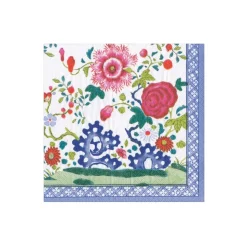 Floral Porcelain Boxed Cocktail Napkins - 40 Per Box